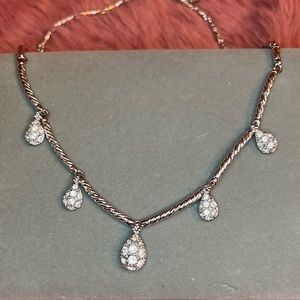 Nolan Miller Crystal teardrop necklace